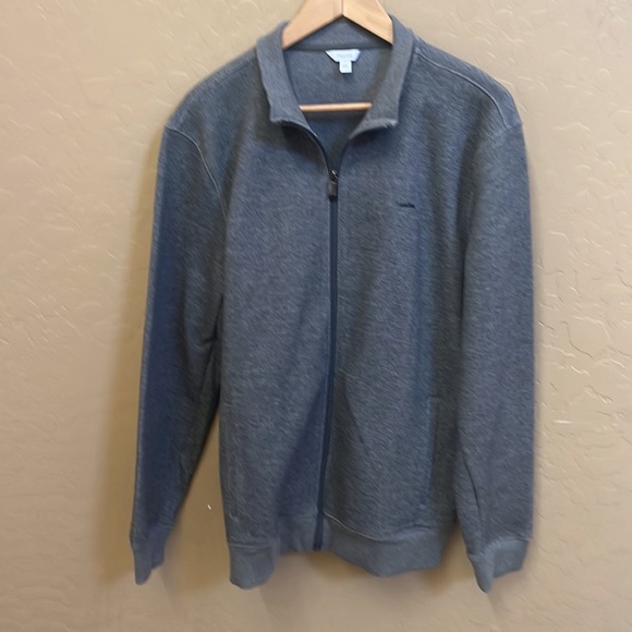 Calvin Klein Grey Zip Up Sweater - Picture 2 of 5